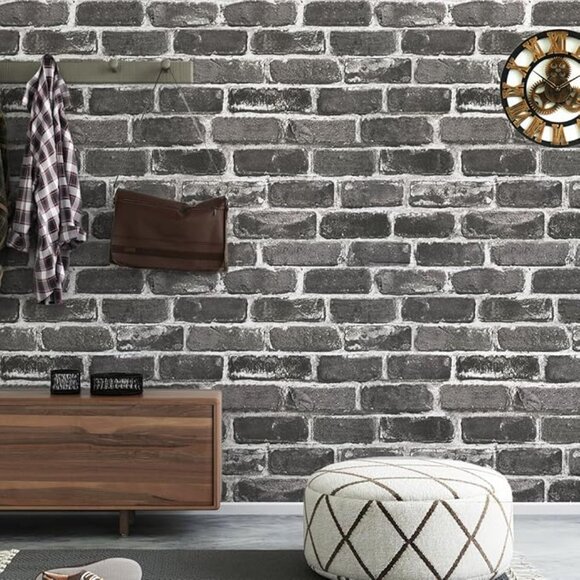 Vintage Grey Brick Wallpaper 2x Rolls - Picture 1 of 6
